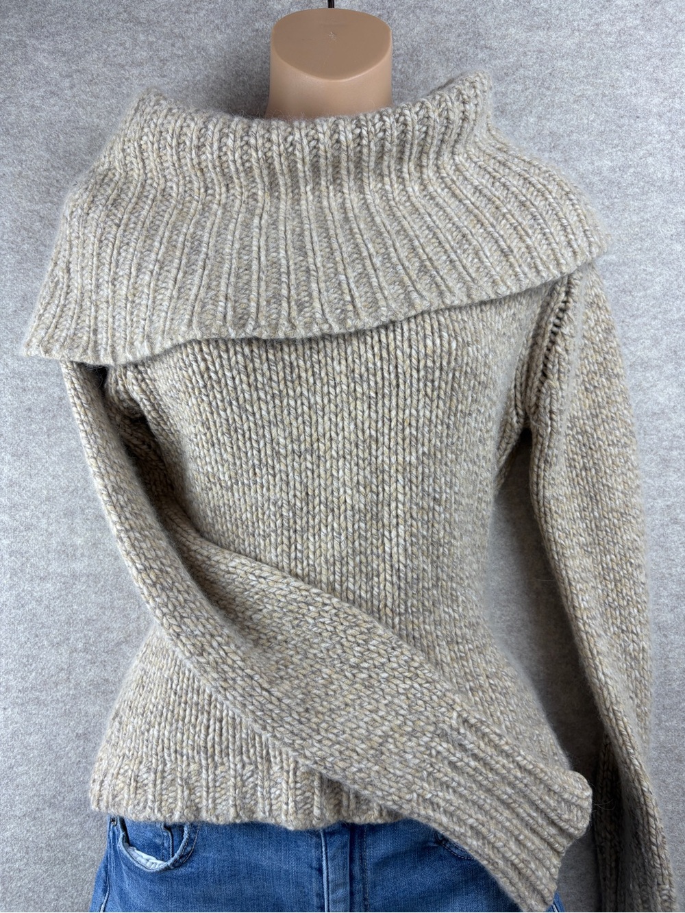 Vintge Willi Smith Collection Angora Lambswool Cowl Neck Knit Sweater Medium